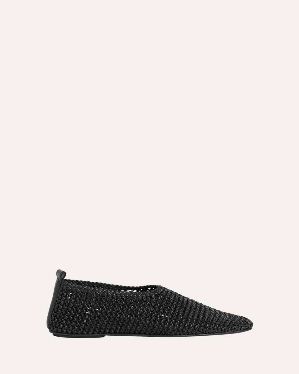 Woven Leather Ballerina Flats